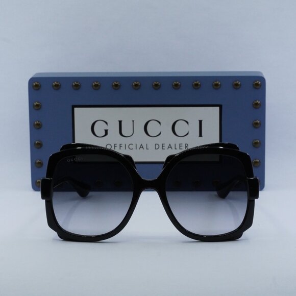 Gucci GG1431S 001 Women Butterfly Sunglasses - Black / Grey main image 7